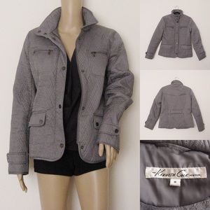 Kenneth Cole Gray Quilted Coat Jacket